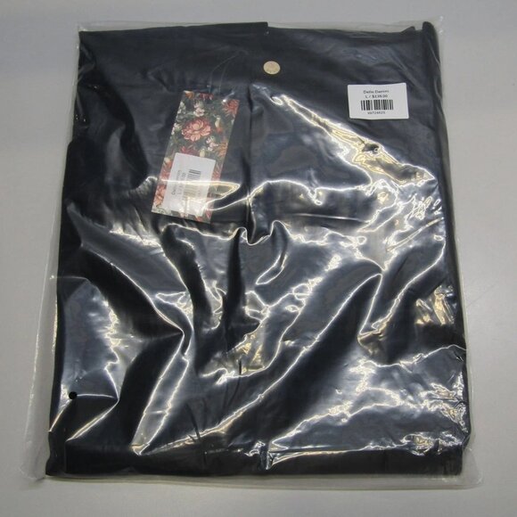 NEW BYRD Women’s Delle Maxi Skirt Black Size L Denim Flare Hem Fringe Detail - Picture 3 of 8